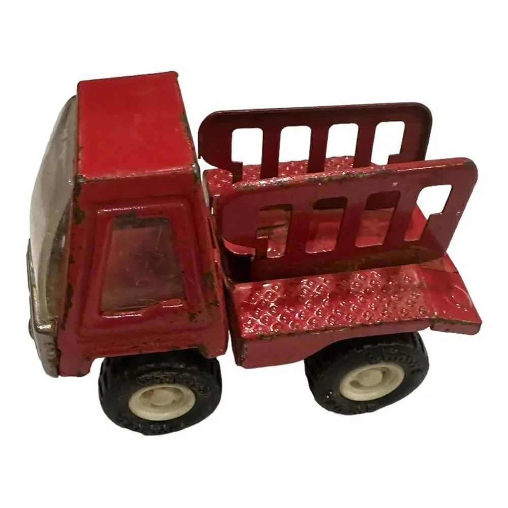 Vintage 1960s Buddy L Red Pressed Steel Pick-Up Truck Hong Kong